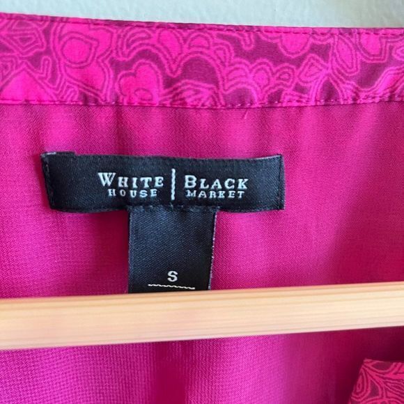 WHBM Fuchsia Sequin Retro Fit & Flare Dress Womens Size S Floral Print V… - Picture 5 of 10